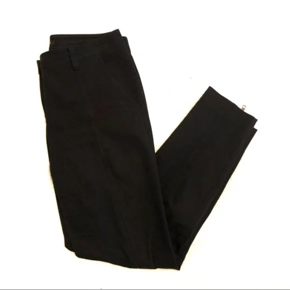 Theory Pants - Theory Front Seam Ankle Zip Cigarette Pant Black